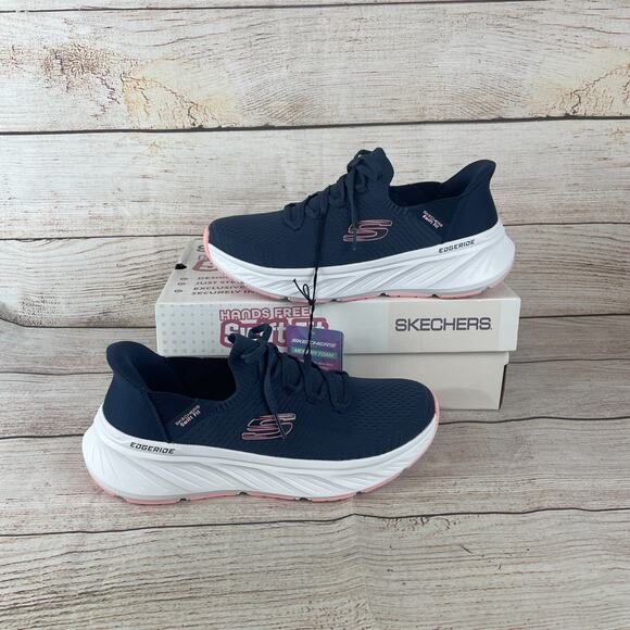Skechers Edgeride Swift Fit Womens Sz 9 Sneakers Running Shoes Navy Pink - Picture 2 of 11